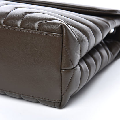 Saint Laurent Calfskin Y Quilted Monogram Medium Loulou Monogram Chain Satchel Kaki Fonce 9 of 11