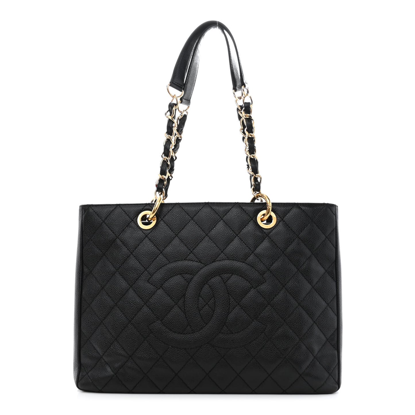 Caviar Quilted Grand Shopping Tote GST Black