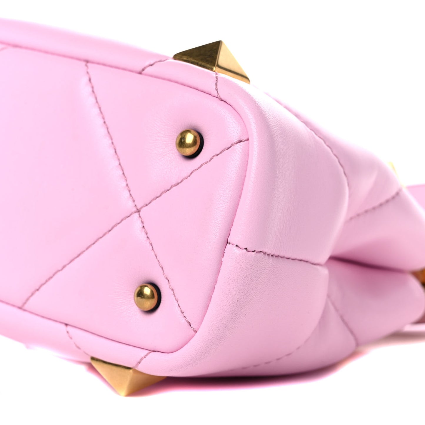Nappa Mini Roman Stud The Handle Bag Pink Borealis
