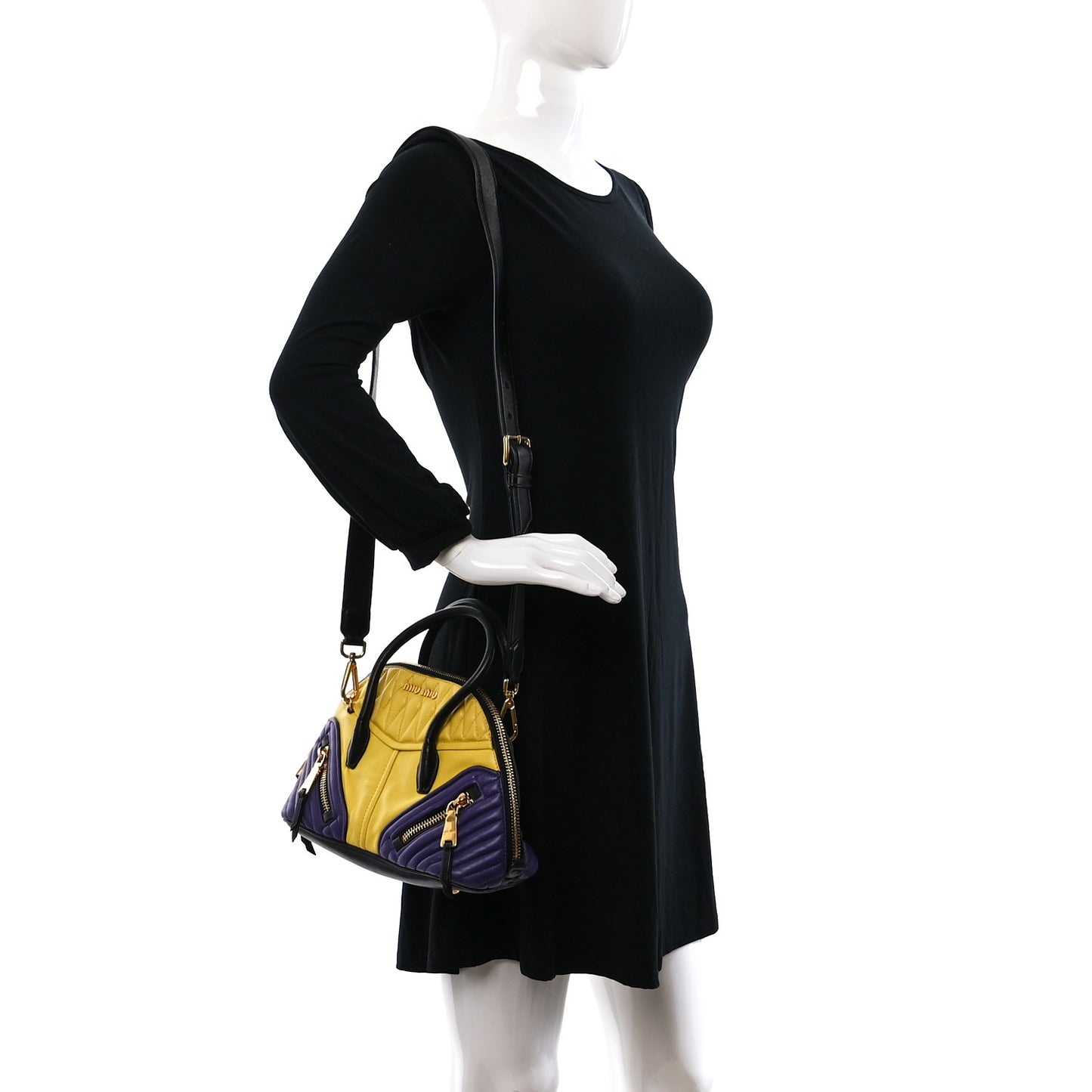 Nappa Matelasse Biker Satchel Sole Viola