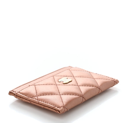 Chanel Metallic Lambskin Quilted CC Card Holder Light Bronze 4 of 9