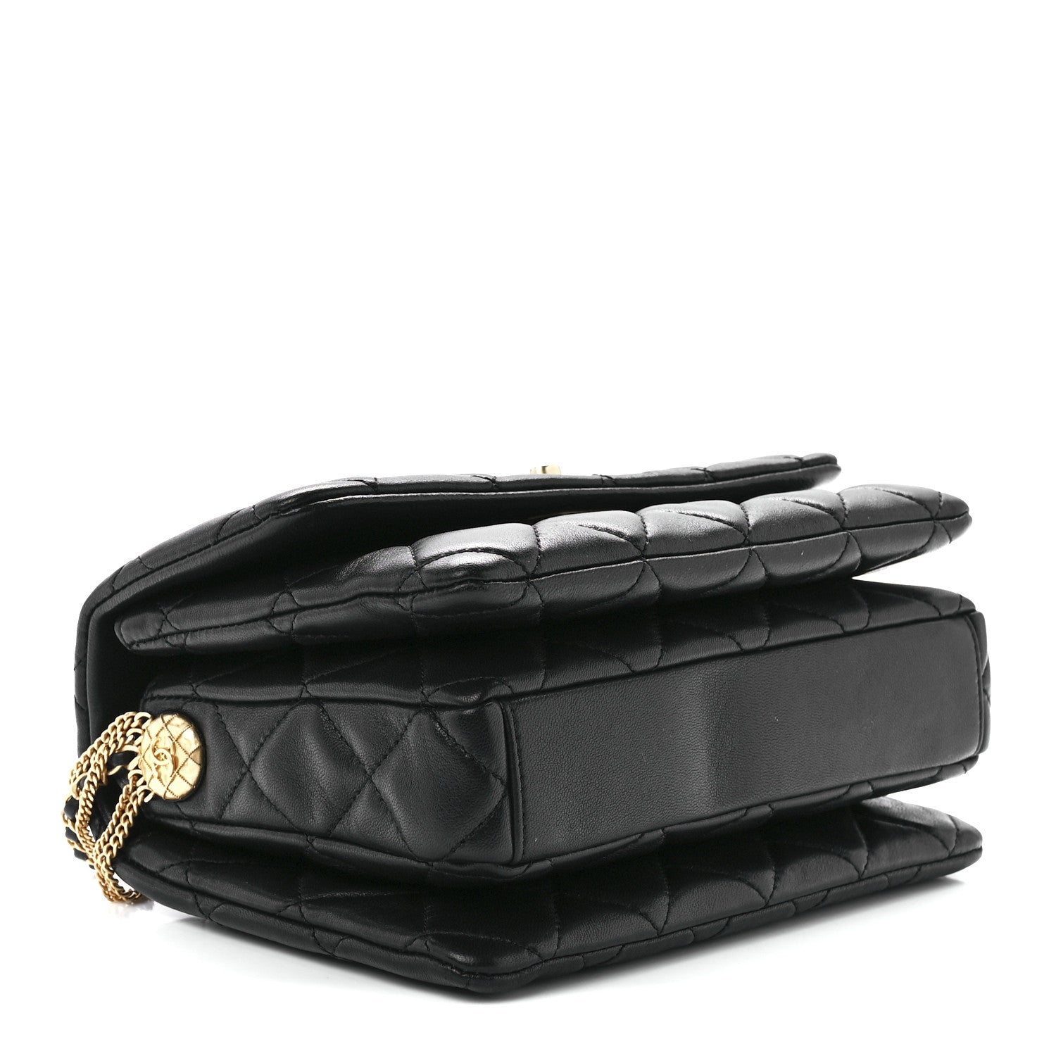 Chanel Lambskin Quilted Mini Medallion Multi Chain Flap Black 4 of 11