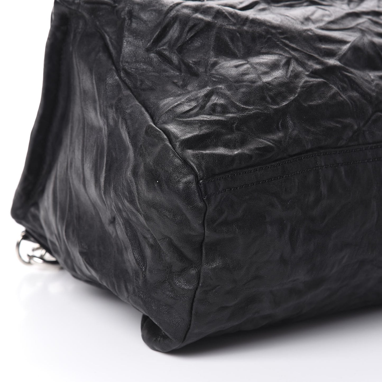 Tumbled Sheepskin Medium Pandora Bag Black
