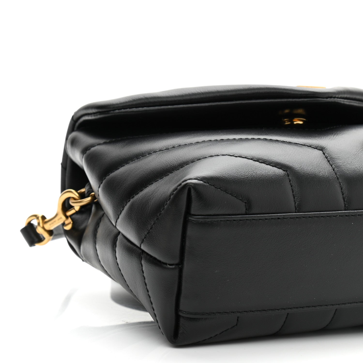 Saint Laurent Calfskin Y Quilted Monogram Toy Loulou Crossbody Bag Black 10 of 12