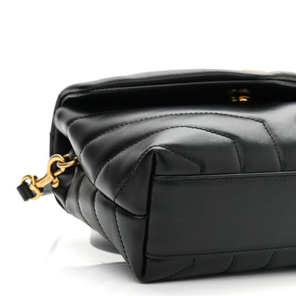 Saint Laurent Calfskin Y Quilted Monogram Toy Loulou Crossbody Bag Black 10 of 12