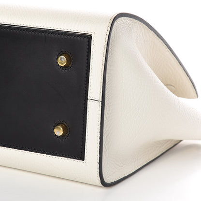 Celine Elephant Calfskin Mini Bi-Color Tie Knot Tote White Black 10 of 21