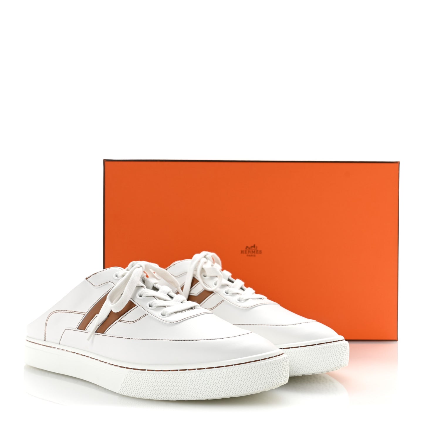 Calfskin Mens Keep Mule Sneakers 42 White Naturel