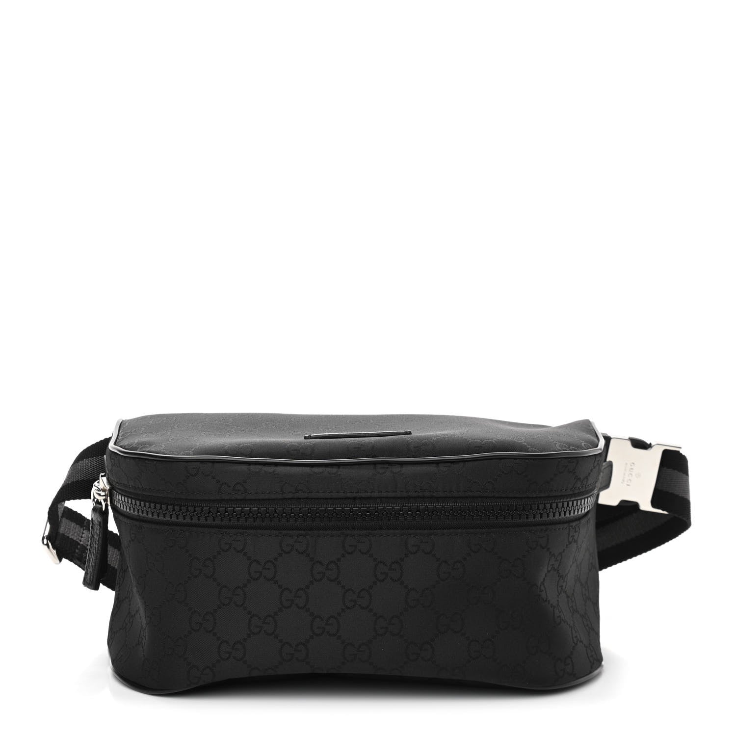 Gucci Nylon Monogram Fanny Pack Belt Bag Black 1 of 10