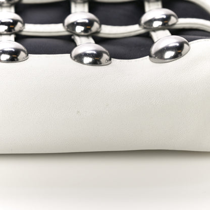 Alexander Wang Calfskin Dome Stud Cage Shopper Tote White Black 10 of 10