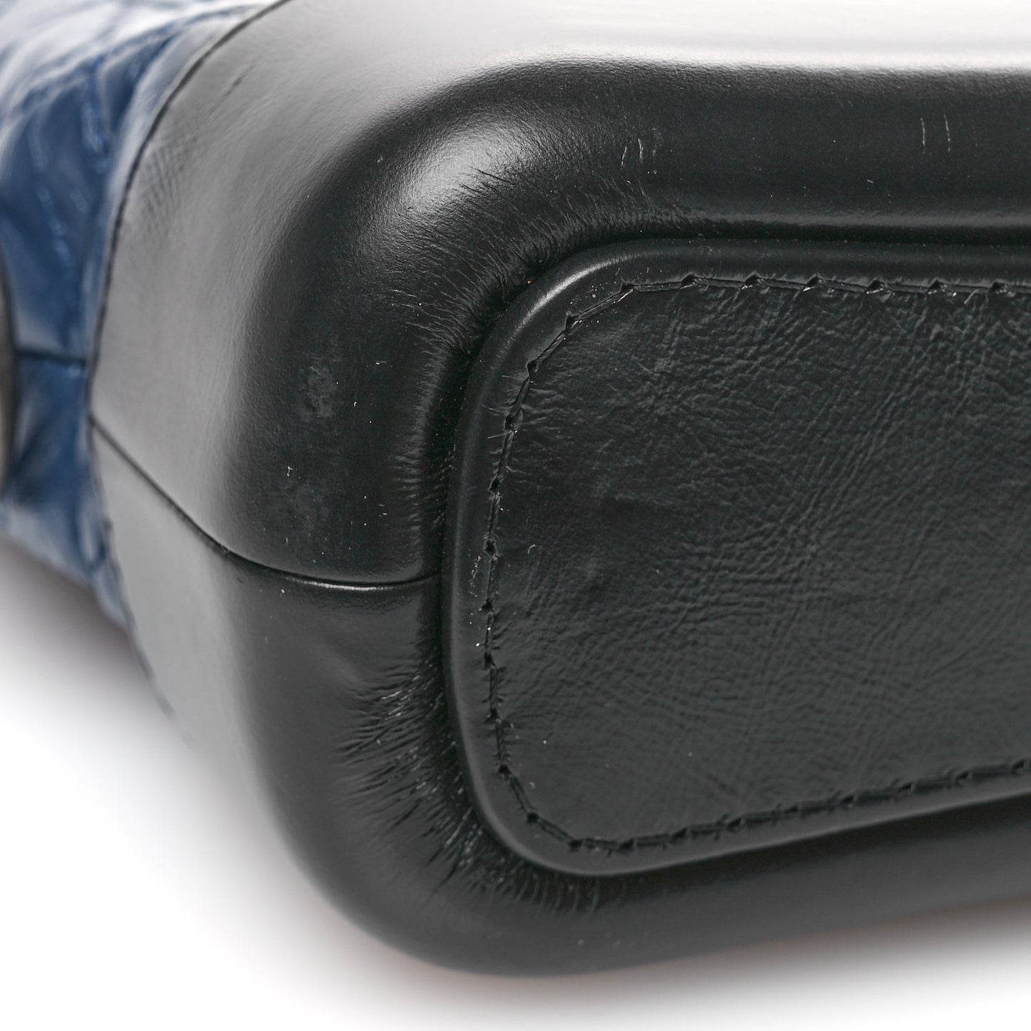 Aged Calfskin Quilted Small Gabrielle Hobo Navy Black