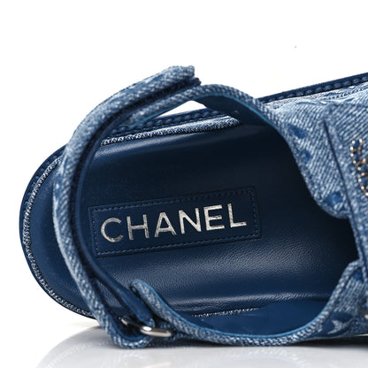 Chanel Denim CC Dad Sandals 39 Light Blue 7 of 9