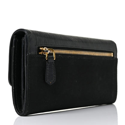 Prada Tessuto Nylon Vitello Move Triangle Logo Continental Flap Wallet Black 3 of 9