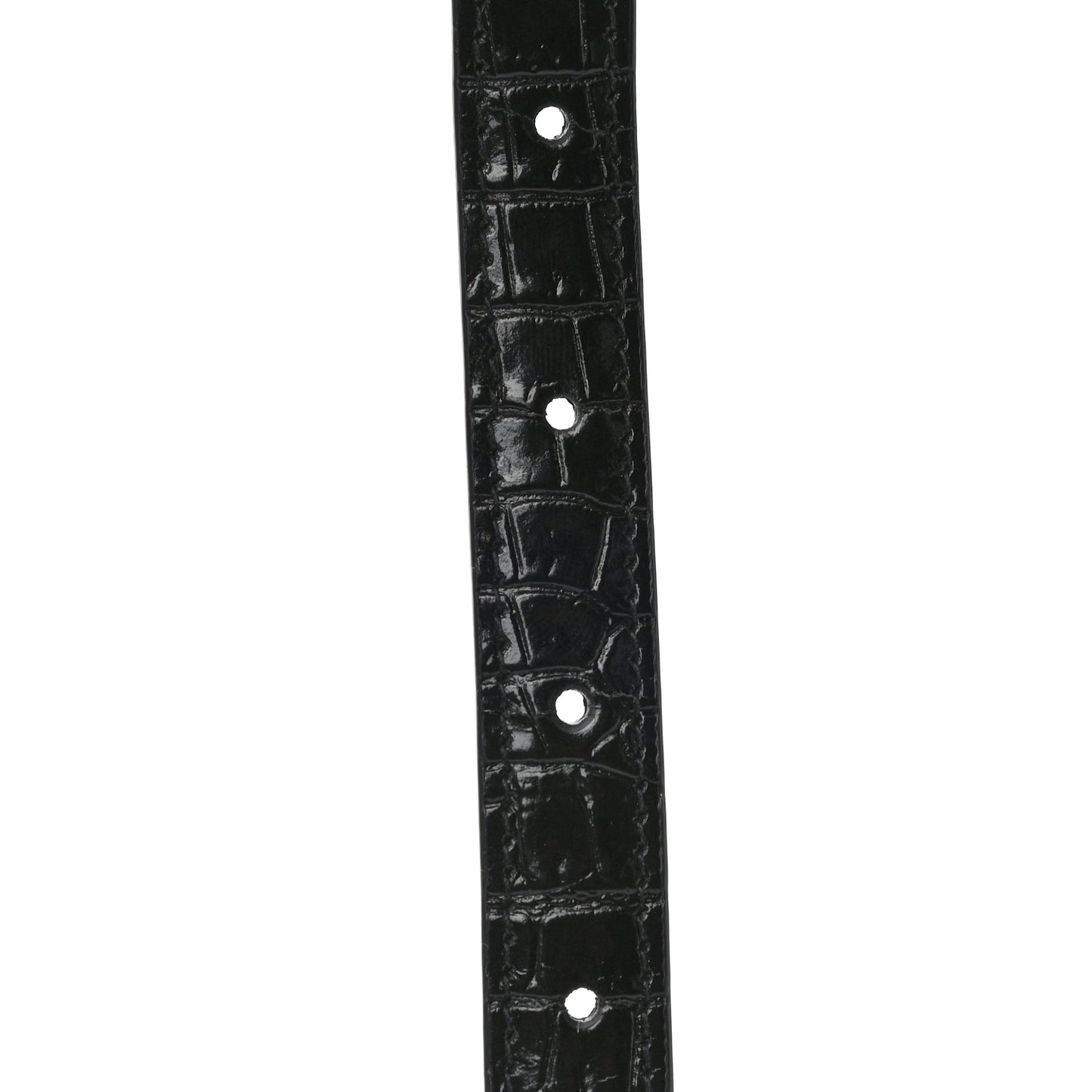 Calfskin Crocodile Embossed Monogram Kate Belt Bag Black