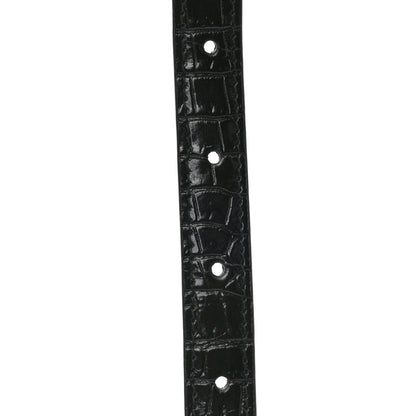 Saint Laurent Calfskin Crocodile Embossed Monogram Kate Belt Bag Black 14 of 20