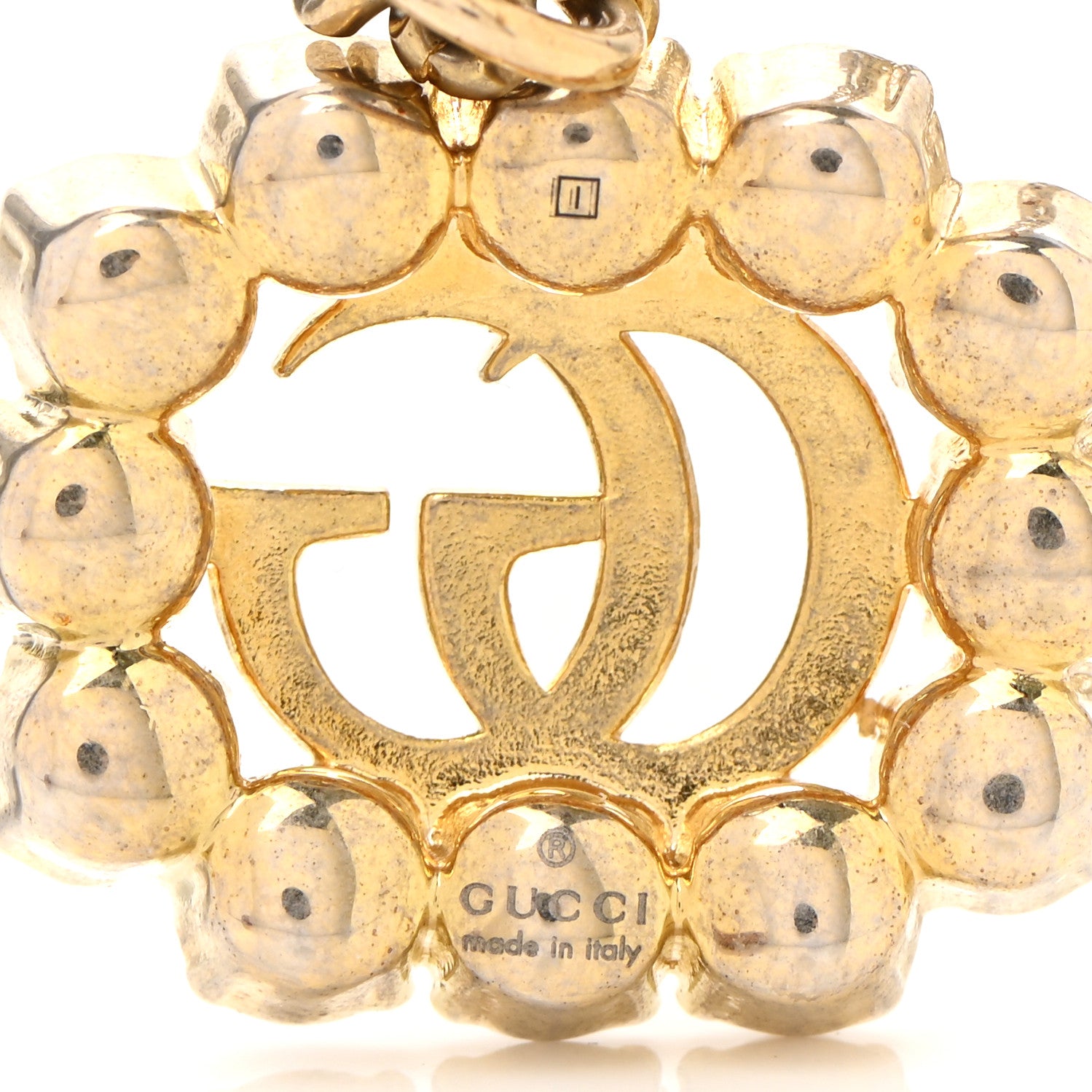 Gucci Pearl Embellished Double G Necklace Aged Gold 6 of 6