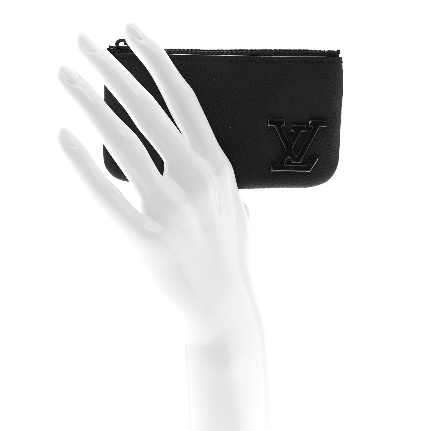 Grained Calfskin Aerogram Key Pouch Black