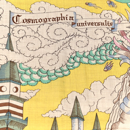 Hermes Cashmere Silk Cosmographia Universalis Shawl 140 Naturel Jaune Rose Pale 6 of 6