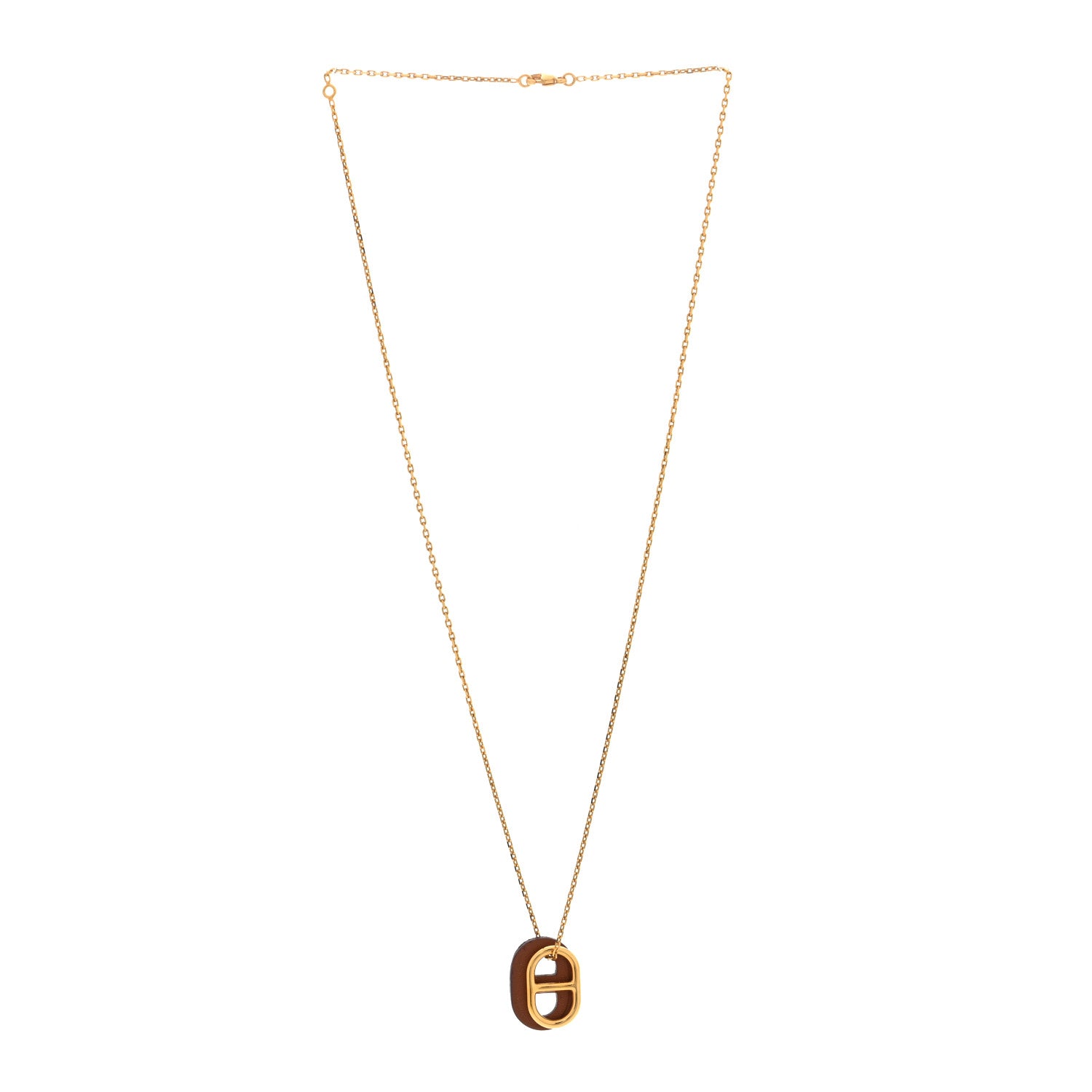 Hermes Swift O'Maillon Pendant Necklace Gold 1 of 6