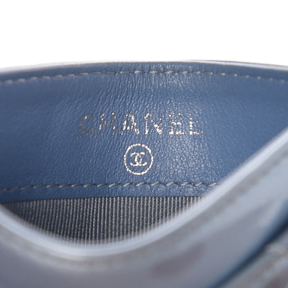 Chanel Patent Calfskin Quilted Card Holder Light Blue 6 of 17