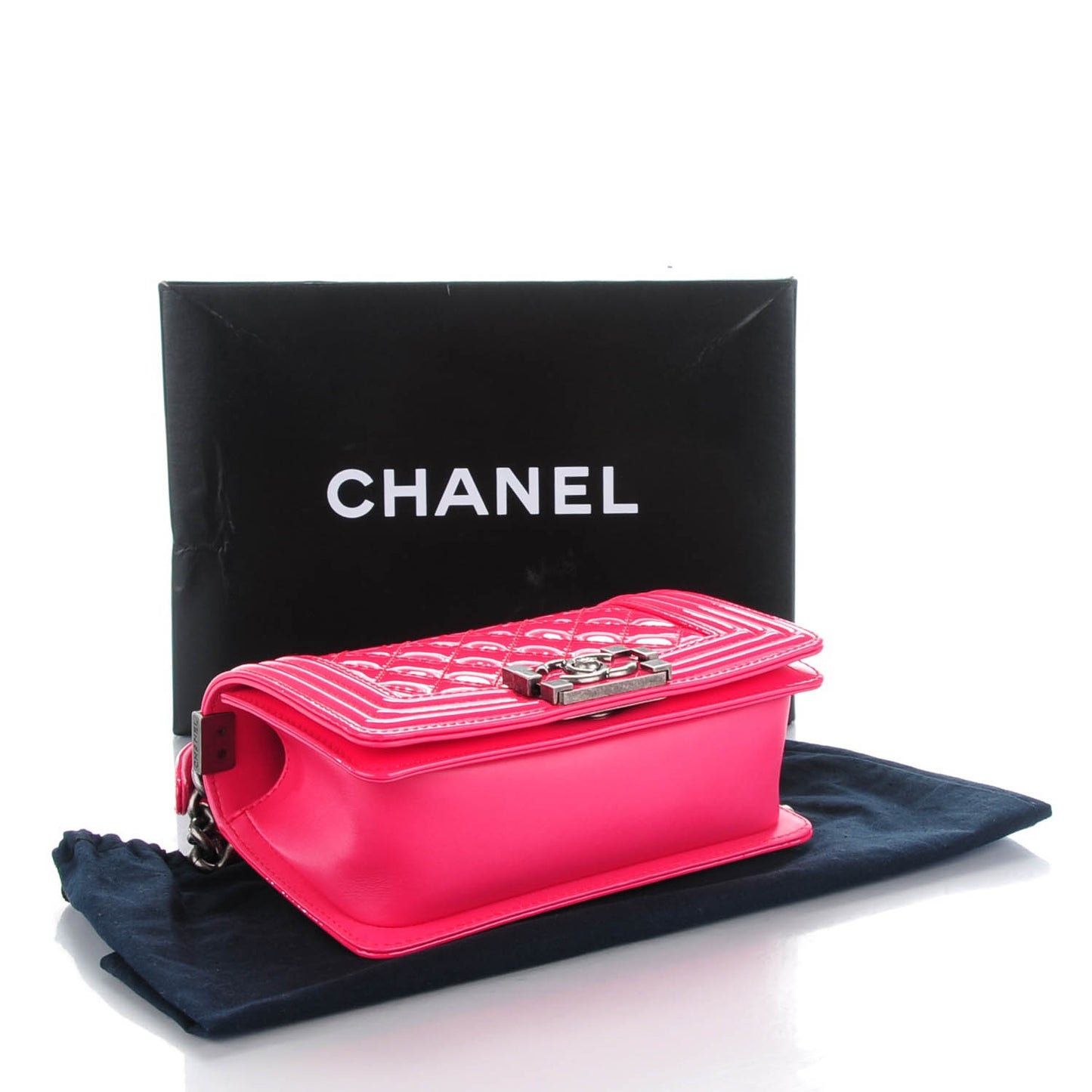 Patent Calfskin Small Boy Flap Pink