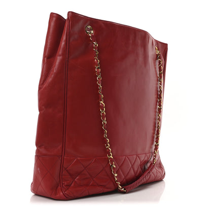 Chanel Lambskin Quilted Shoulder Bag Red 4 of 21