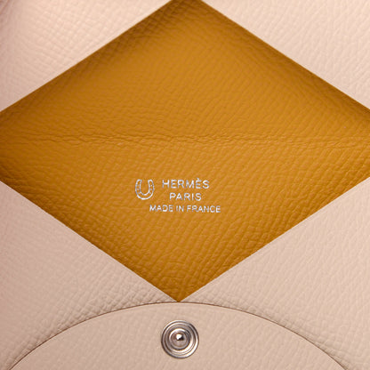 Hermes Epsom Horseshoe Calvi Card Case Craie Jaune Ambre 6 of 9