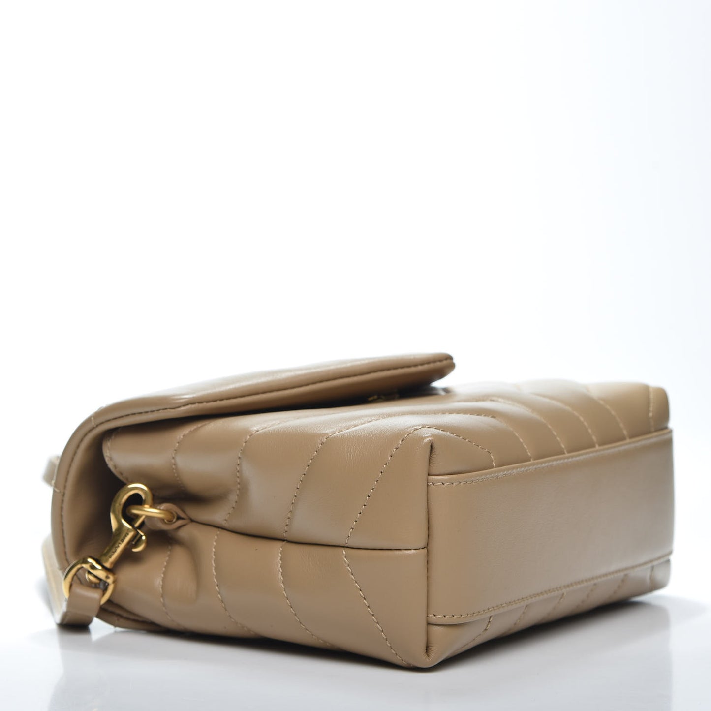 Calfskin Y Quilted Monogram Toy Loulou Crossbody Bag Latte