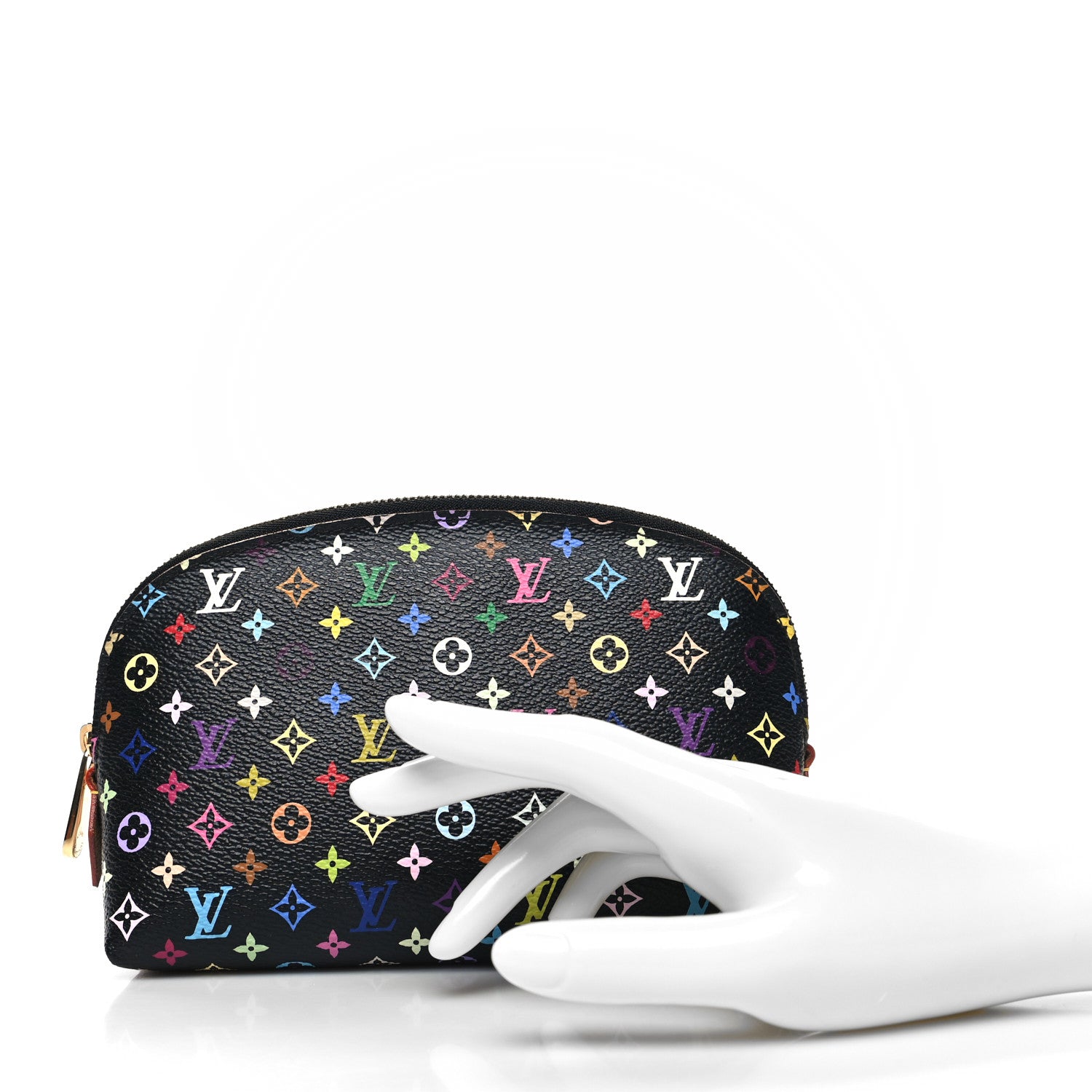 Louis Vuitton Monogram Multicolor Cosmetic Pouch Black Grenade 2 of 9