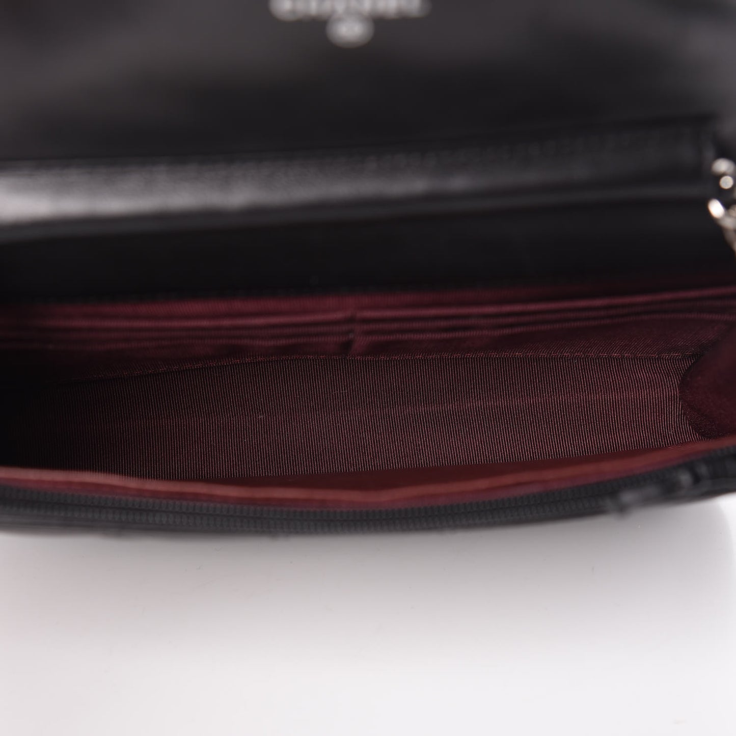 Lambskin Quilted Wallet On Chain WOC Black