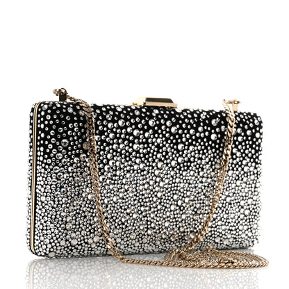 Jimmy Choo Suede Crystal Clemmie Clutch Black 2 of 5
