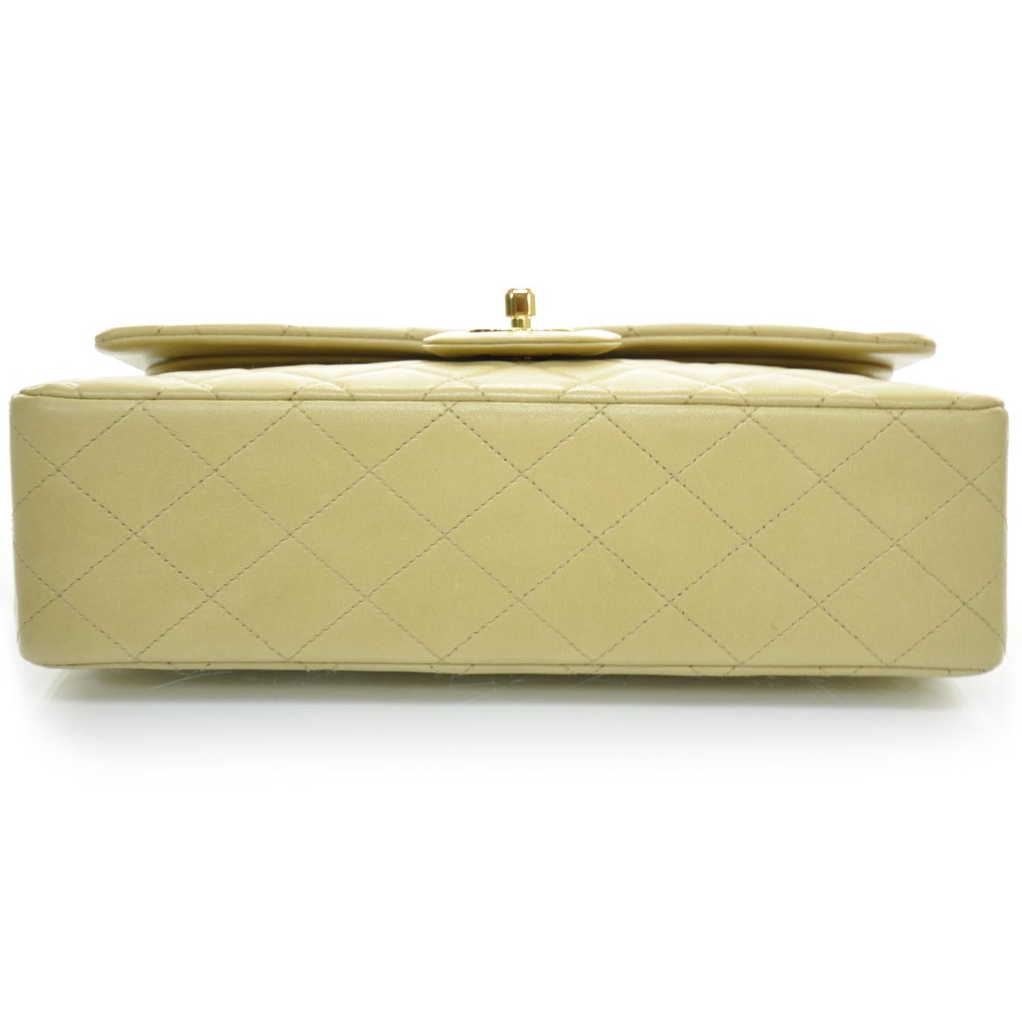 Lambskin Medium Double Flap Beige