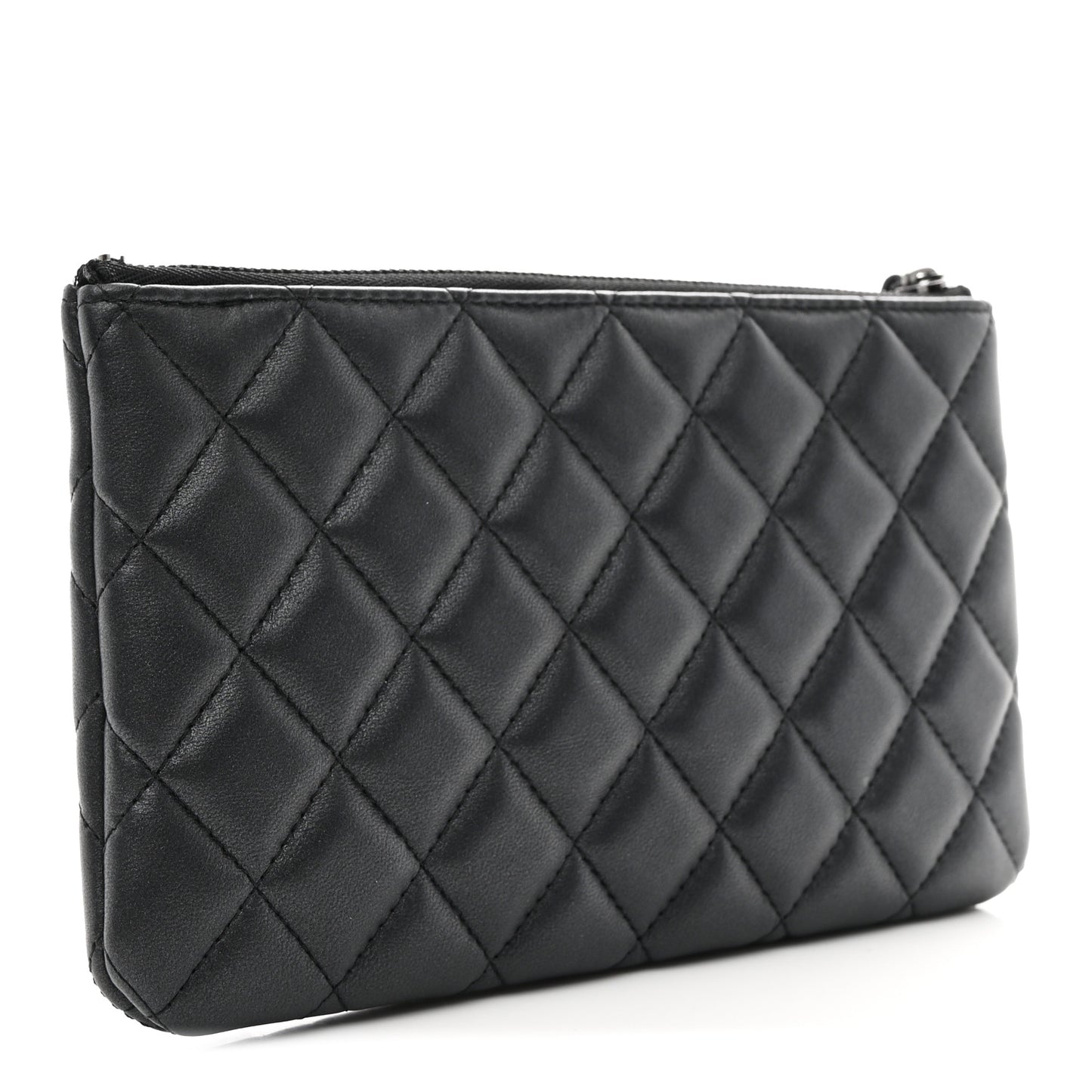 Pearly Lambskin Quilted Cosmetic Case So Black