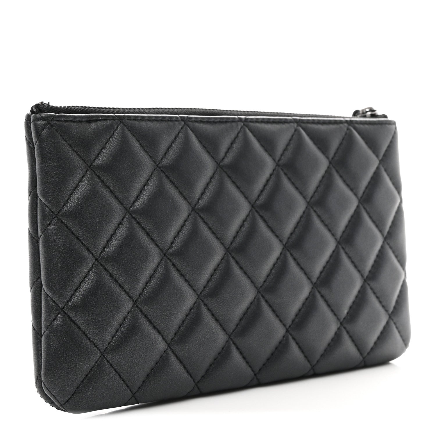 Chanel Pearly Lambskin Quilted Cosmetic Case So Black 3 of 8