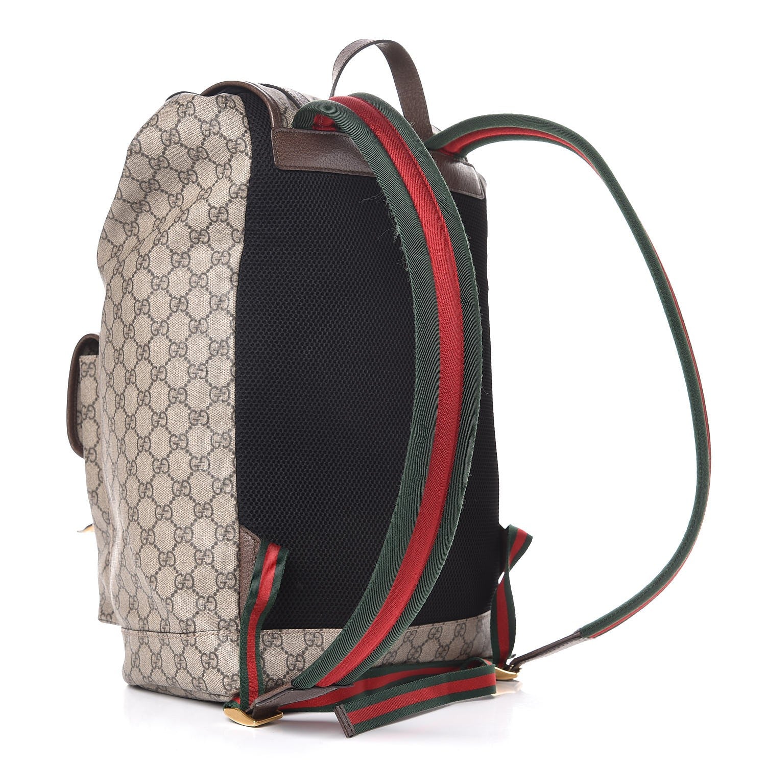 Gucci Soft GG Supreme Monogram Neo Vintage Double Buckle Backpack Beige New Acero Crop 4 of 9