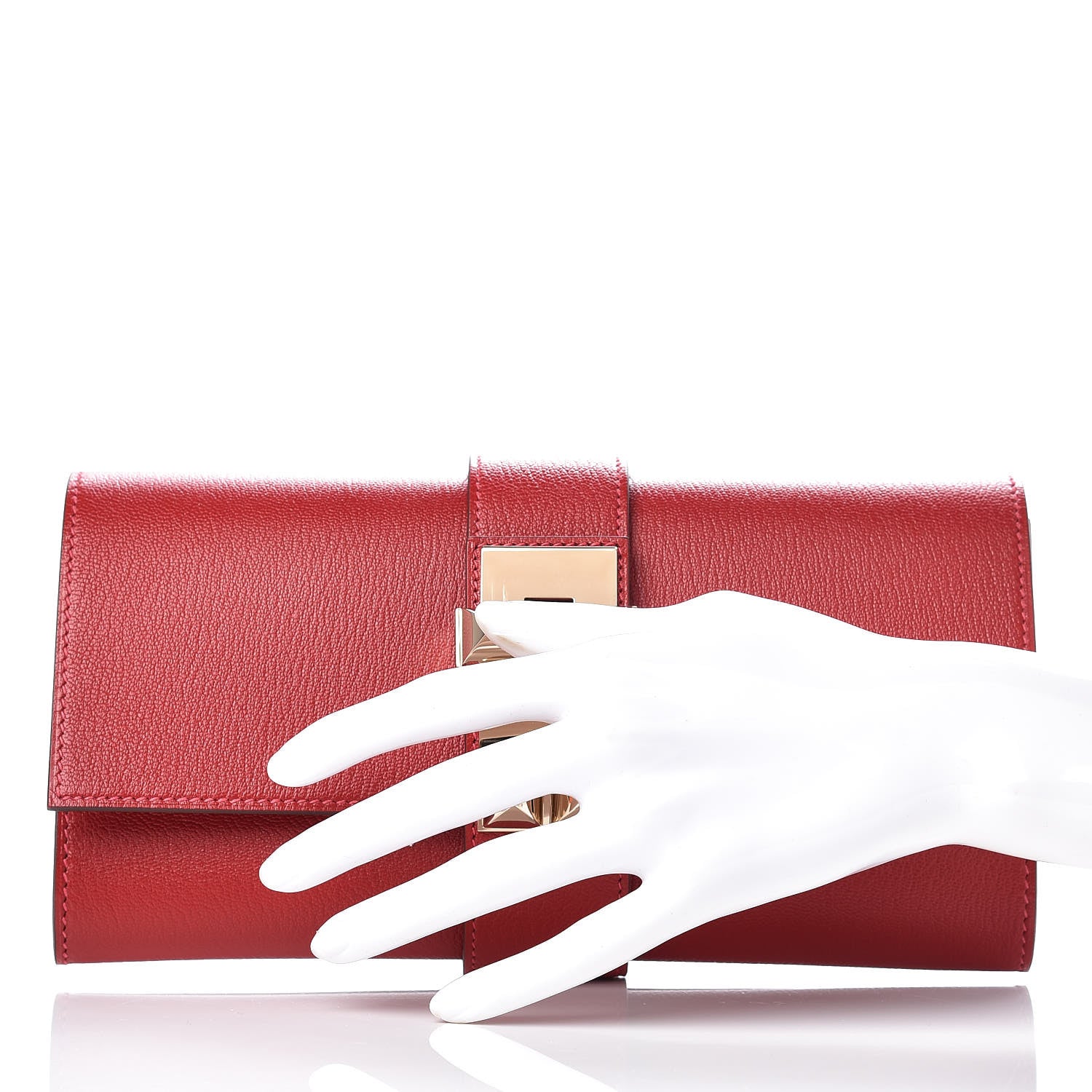 Hermes Chevre Mysore Medor 23 Clutch Rouge Casaque 2 of 11