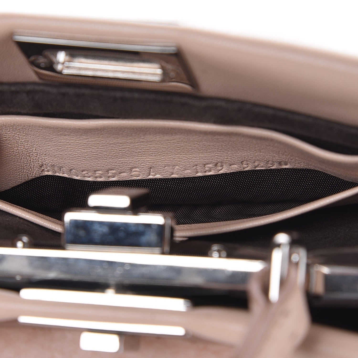 Fendi Shearling Shiny Nappa Micro Peekaboo Iconic Satchel Light Rose 6 of 8