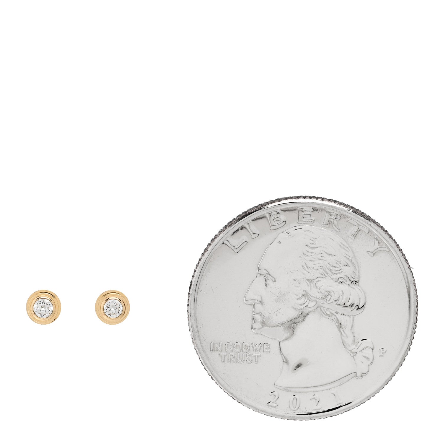 Cartier 18K Yellow Gold Diamond XS D'Amour Earrings 2 of 6