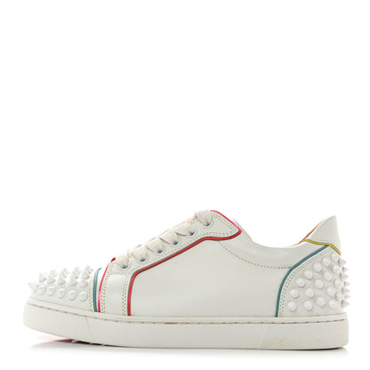 Christian Louboutin Calfskin Spikes Womens Vieira 2 Flat Sneakers 35.5 White 1 of 8