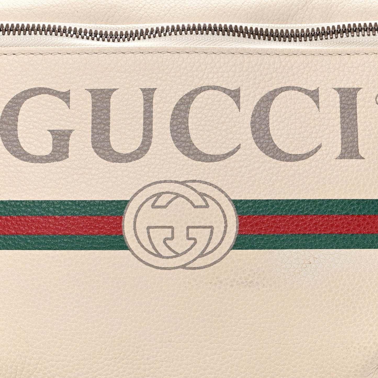 Grained Calfskin Logo Belt Bag White