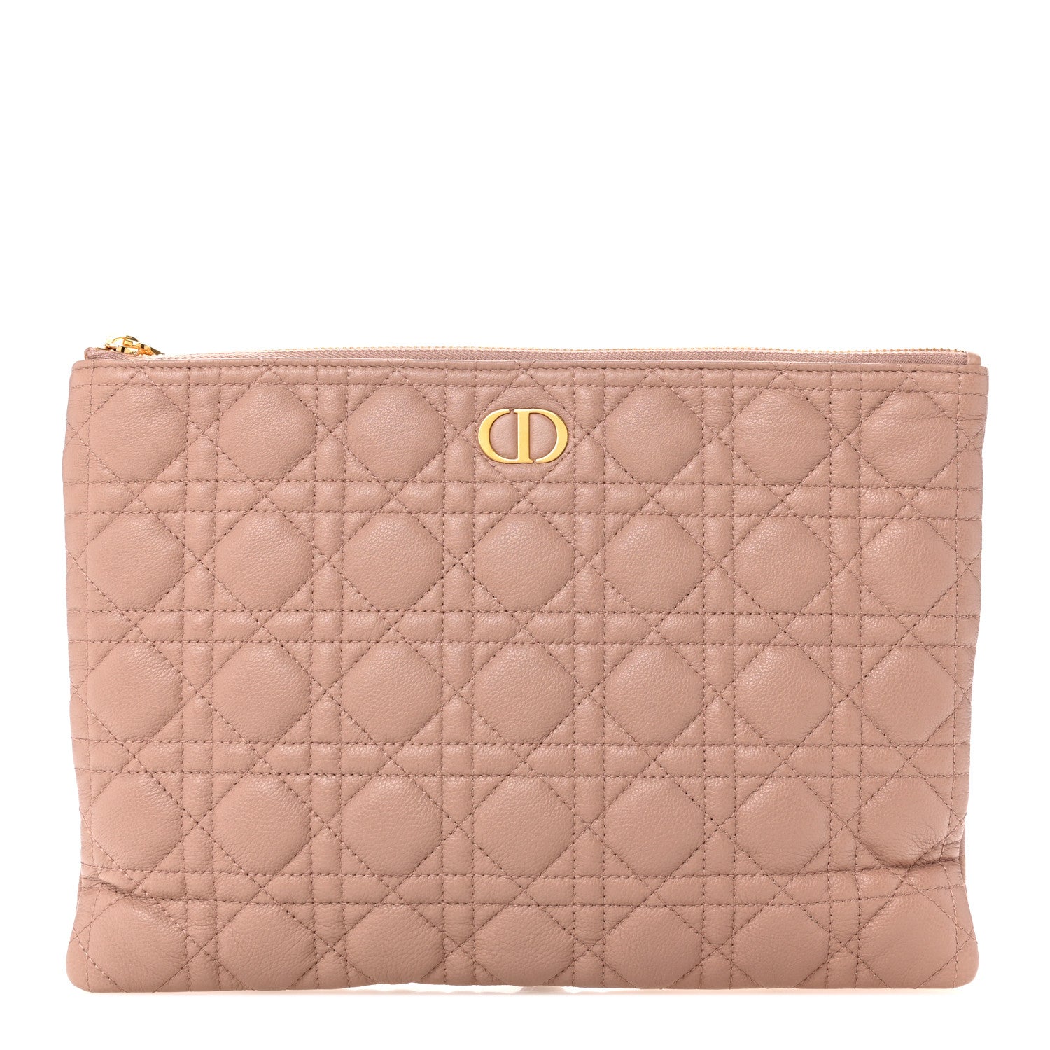 Christian Dior Supple Calfskin Cannage Large Caro Daily Pouch Rose Des Vents 1 of 7