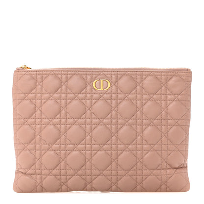 Christian Dior Supple Calfskin Cannage Large Caro Daily Pouch Rose Des Vents 1 of 7