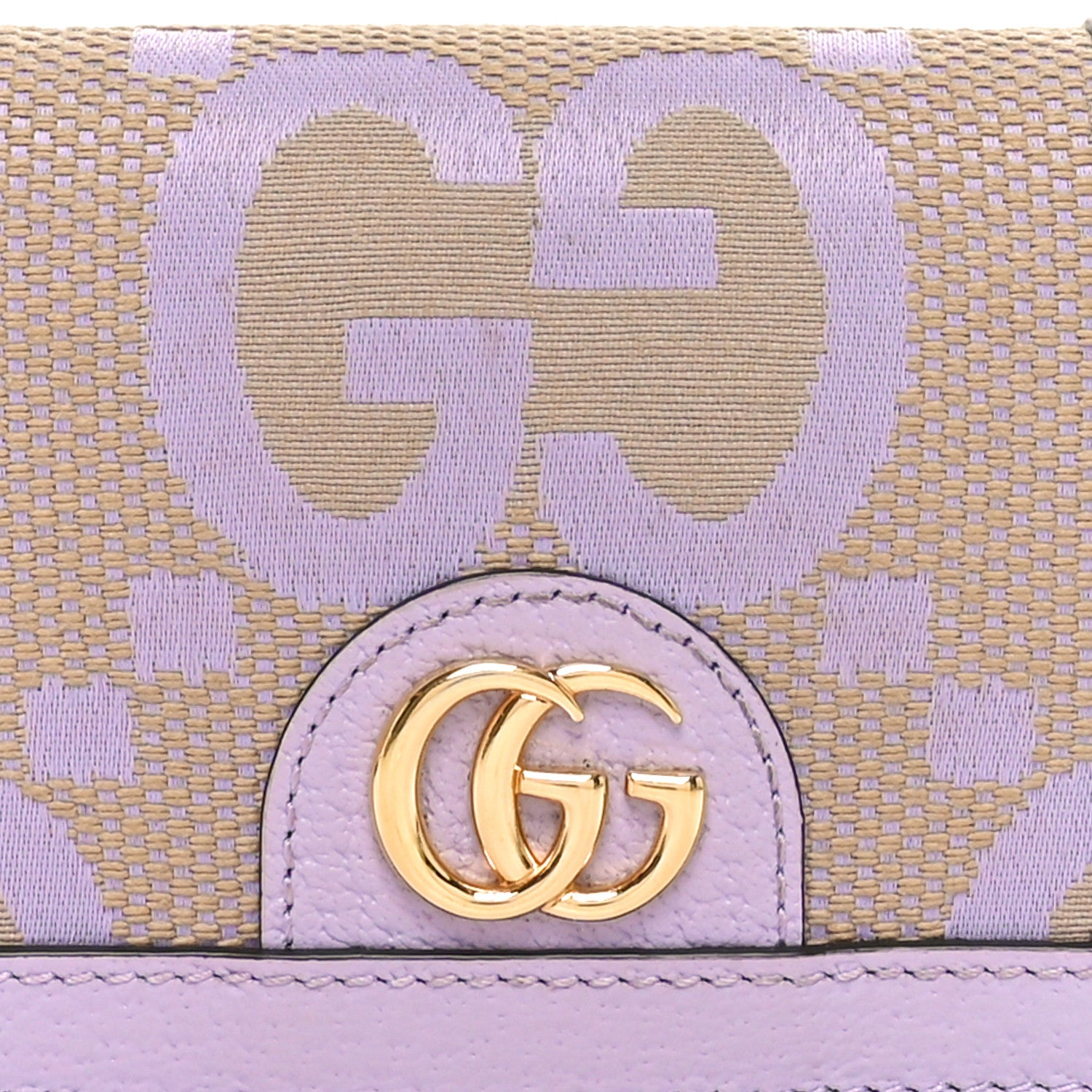 Gucci Monogram Jumbo GG Textured Dollar Calfskin Ophidia Card Case Beige Lapis 8 of 8