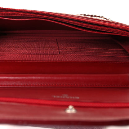 Chanel Lambskin Quilted Wallet On Chain WOC Red 13 of 28