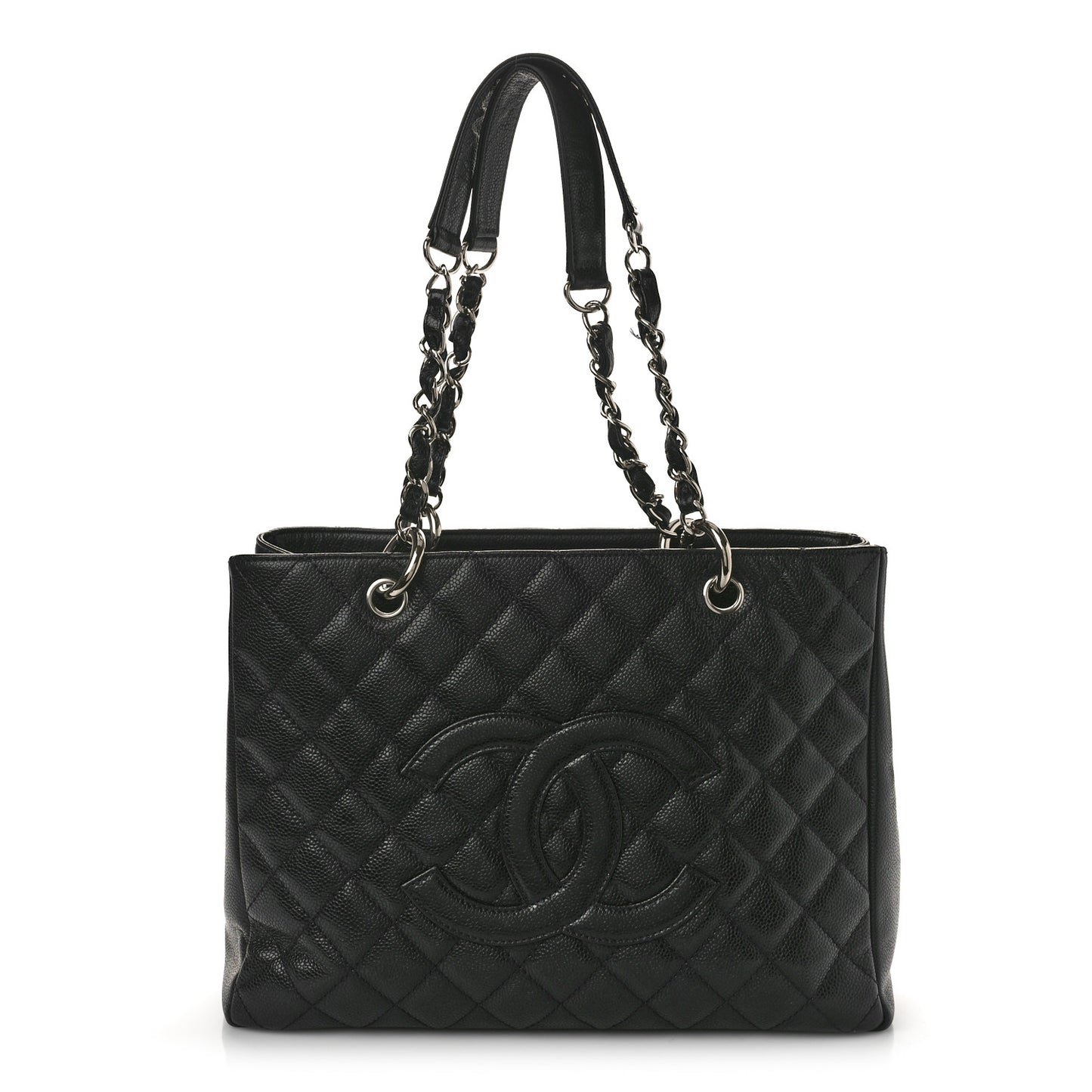 Caviar Quilted Grand Shopping Tote GST Dark Navy Blue