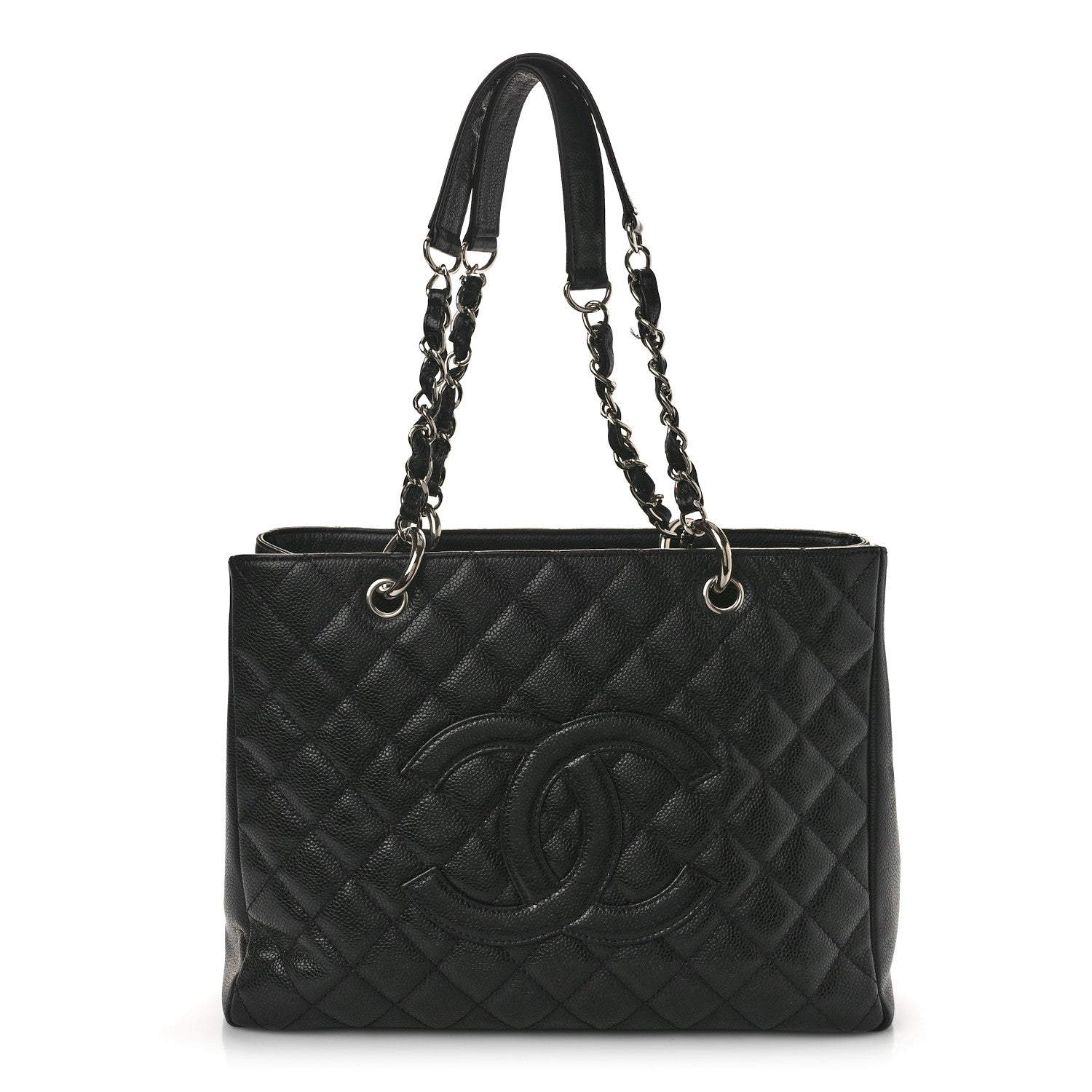 Chanel Caviar Quilted Grand Shopping Tote GST Dark Navy Blue 1 of 11