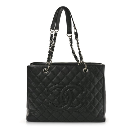 Chanel Caviar Quilted Grand Shopping Tote GST Dark Navy Blue 1 of 11