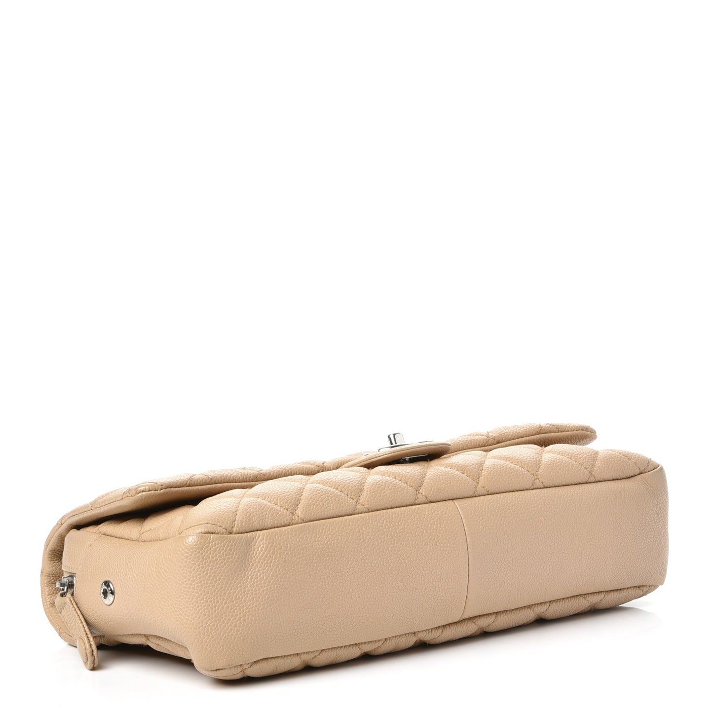 Caviar Quilted Jumbo Easy Flap Beige