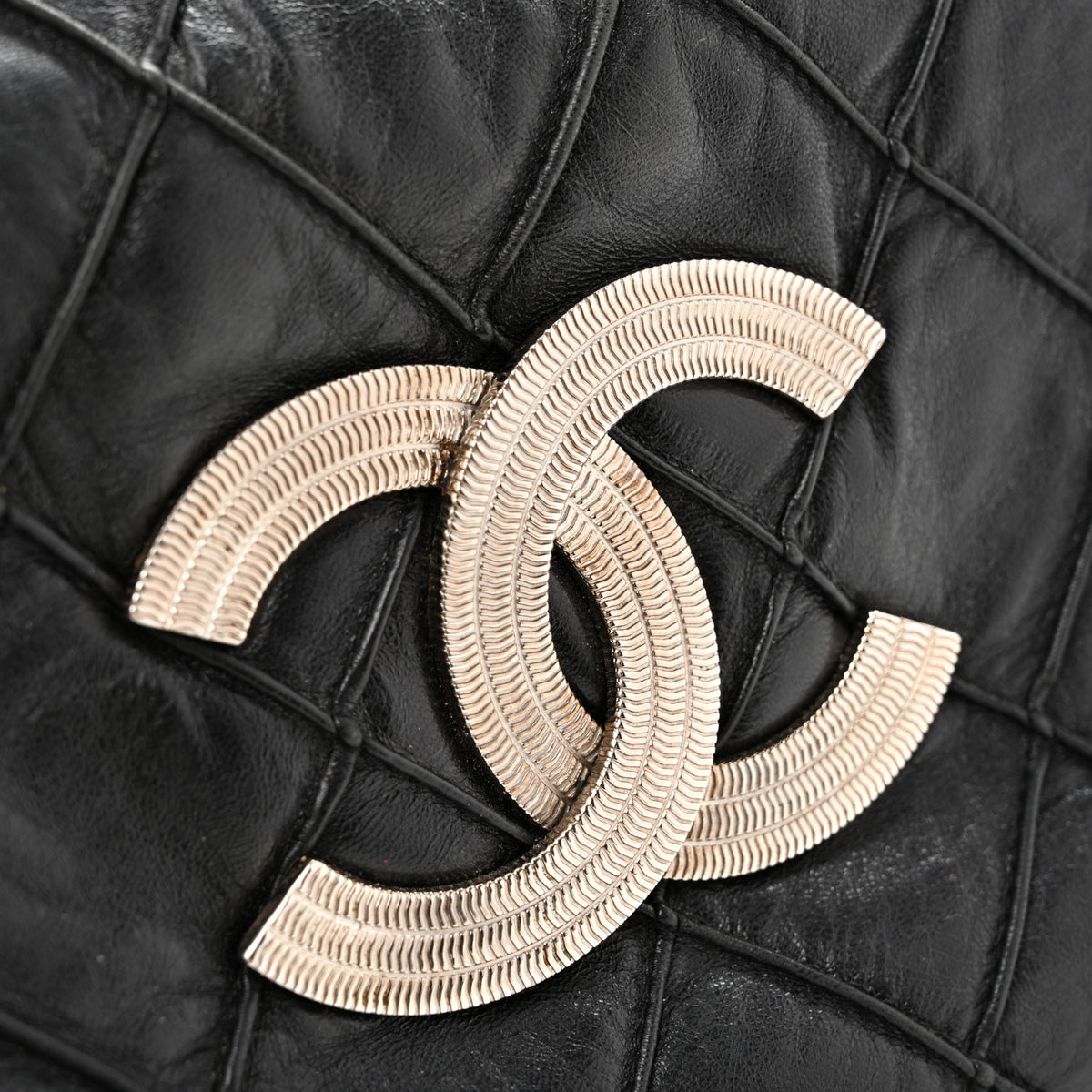Lambskin Quilted Large Bowler Black
