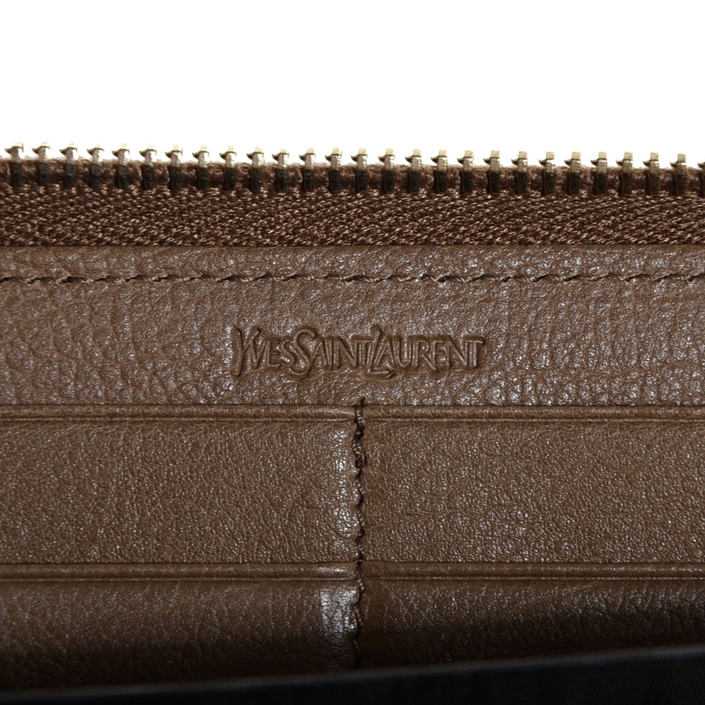 Calfskin Muse Zip Around Wallet Dark Beige