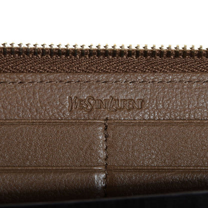 Saint Laurent Calfskin Muse Zip Around Wallet Dark Beige 6 of 9